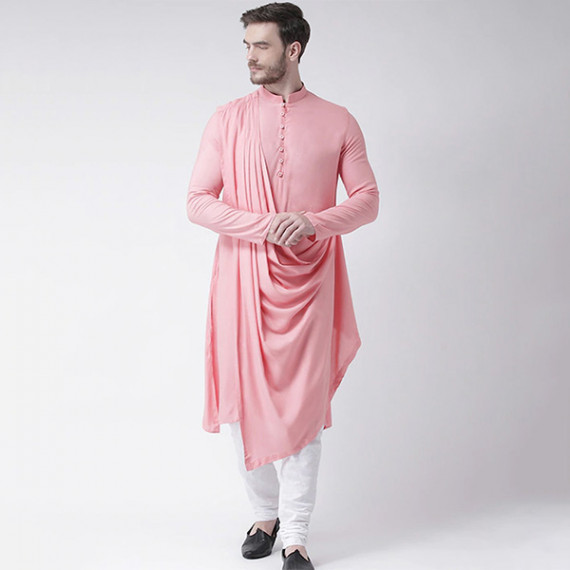 https://www.weavestyle.in/products/men-pink-solid-straight-kurta-with-attached-drape