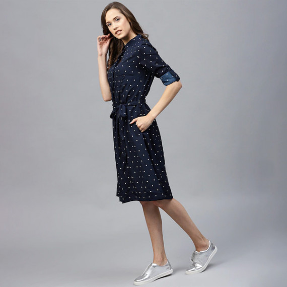 https://www.weavestyle.in/products/navy-blue-polka-dots-printed-shirt-dress
