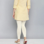 Women Off-White Solid Leggings