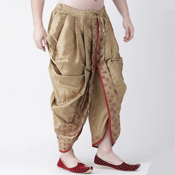 https://www.weavestyle.in/products/men-beige-red-printed-dupion-silk-dhoti-pants