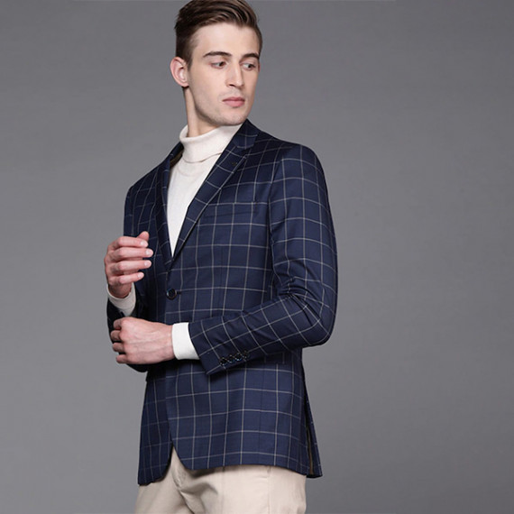 https://www.weavestyle.in/products/men-navy-blue-beige-slim-fit-checked-single-breasted-smart-casual-blazer