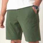 Men Green Stretch Chino Shorts