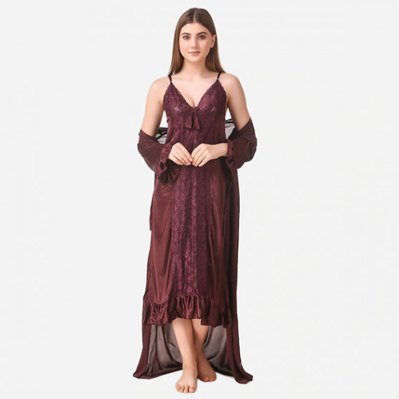 https://www.weavestyle.in/products/brown-maxi-satin-solid-nightwear-set